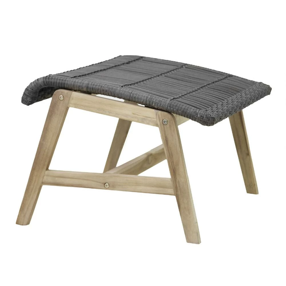 World Market Hakui Gray All Weather and Teak Outdoor Ottoman Set Of 2 3 World Market Hakui Gray All Weather and Teak Outdoor Ottoman Set Of 2