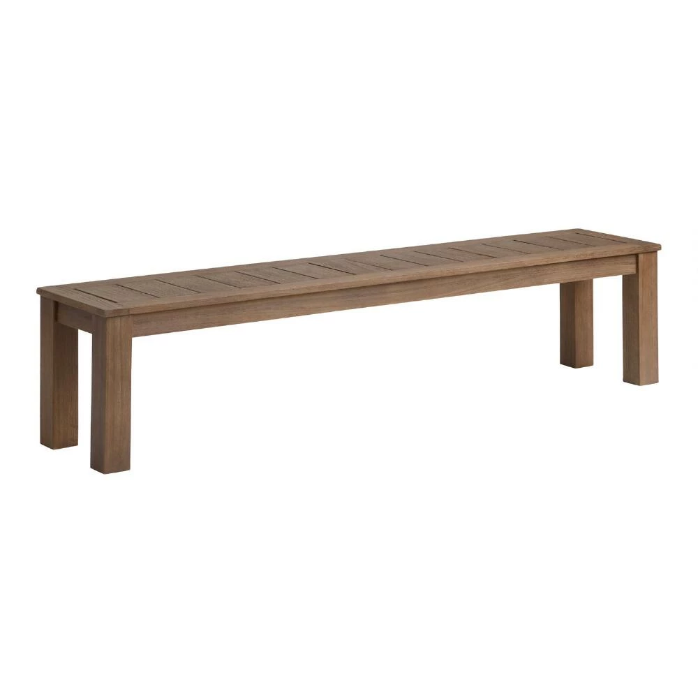 World Market Corsica Light Brown Slatted Acacia Wood Outdoor Dining Bench 3 World Market Corsica Light Brown Slatted Acacia Wood Outdoor Dining Bench