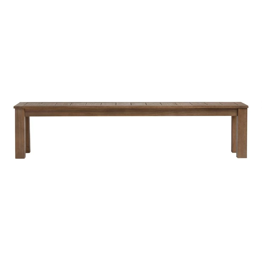 World Market Corsica Light Brown Slatted Acacia Wood Outdoor Dining Bench 4 World Market Corsica Light Brown Slatted Acacia Wood Outdoor Dining Bench - Image 2