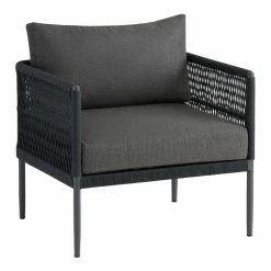World Market Matteo Dark Gray Rope Outdoor Chair