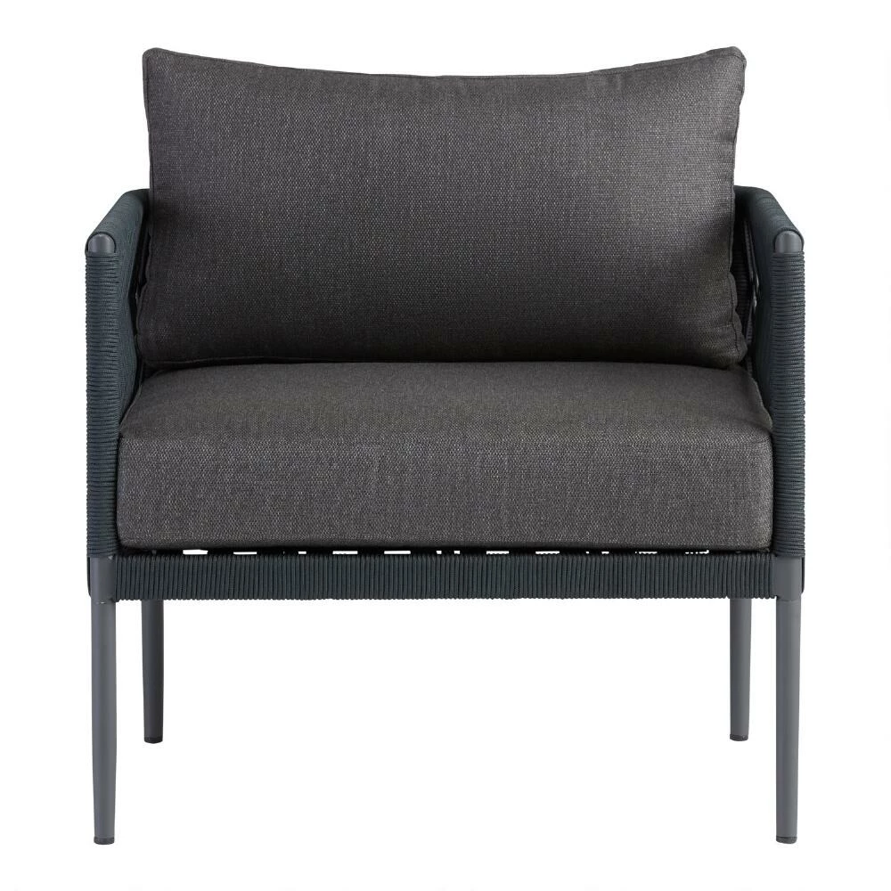 World Market Matteo Dark Gray Rope Outdoor Chair 4 World Market Matteo Dark Gray Rope Outdoor Chair - Image 2