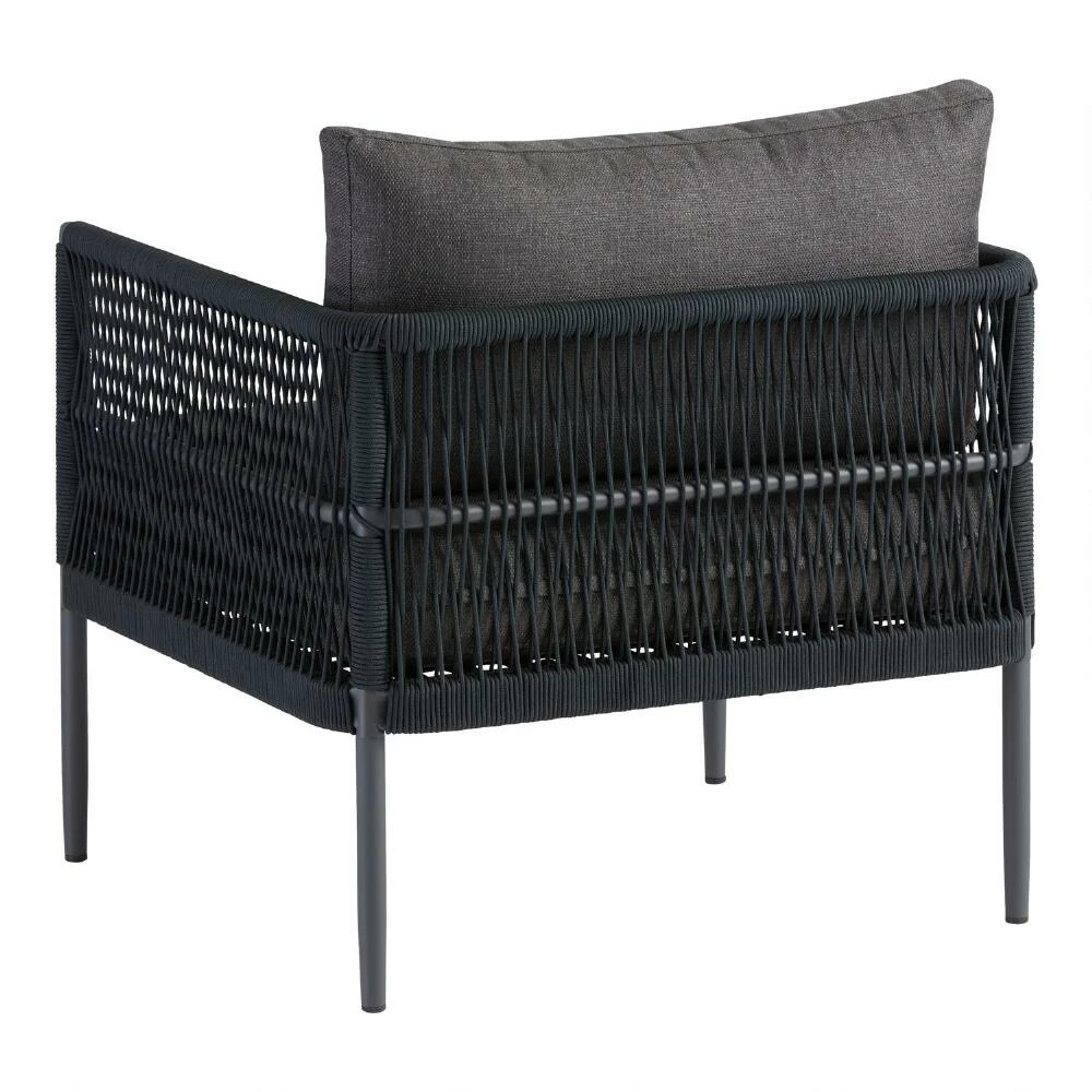 World Market Matteo Dark Gray Rope Outdoor Chair 5 World Market Matteo Dark Gray Rope Outdoor Chair - Image 3