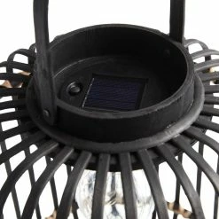 World Market Black Natural Fiber Solar LED Lantern -Outdoor Elegant Store unnamed file 1061