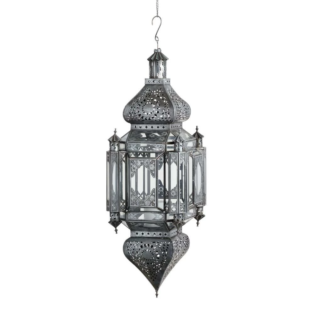 World Market Latika Extra Large Antique Zinc Hanging Candle Lantern 3 World Market Latika Extra Large Antique Zinc Hanging Candle Lantern
