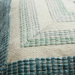 World Market Ivory and Green Woven Square Indoor Outdoor Throw Pillow -Outdoor Elegant Store unnamed file 1071