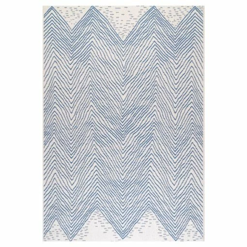 World Market Blue And White Chevron Destin Indoor Outdoor Rug -Outdoor Elegant Store unnamed file 1105