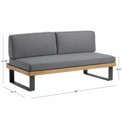 World Market Alicante II Gray Metal And Wood Outdoor Loveseat -Outdoor Elegant Store unnamed file 112