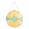 World Market Round Stained Glass and Brass Geo Suncatcher Hanging Decor