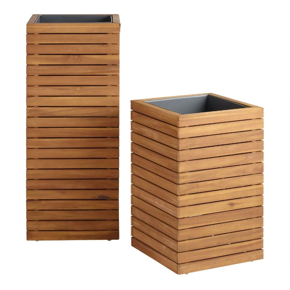 World Market Alicante Wood And Metal Outdoor Planter 6 World Market Alicante Wood And Metal Outdoor Planter - Image 5