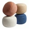 World Market Round Braided Indoor Outdoor Pouf