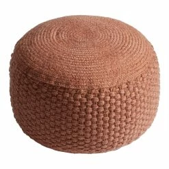 World Market Round Braided Indoor Outdoor Pouf -Outdoor Elegant Store unnamed file 127