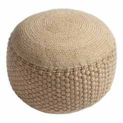 World Market Round Braided Indoor Outdoor Pouf -Outdoor Elegant Store unnamed file 128