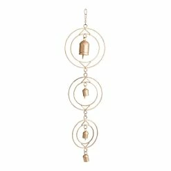 World Market Gold Metal Circles and Bells Wind Chime