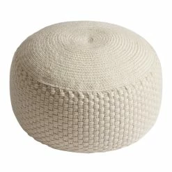 World Market Round Braided Indoor Outdoor Pouf -Outdoor Elegant Store unnamed file 130