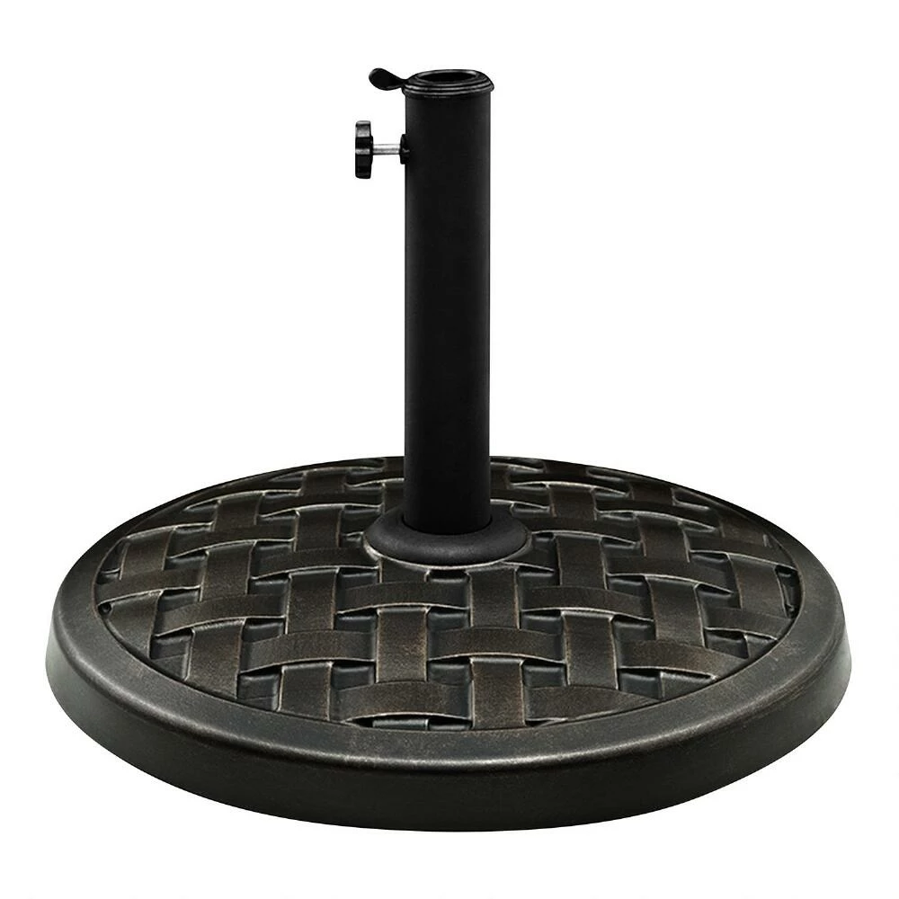 World Market Antique Bronze Basket Weave Patio Umbrella Stand 3 World Market Antique Bronze Basket Weave Patio Umbrella Stand