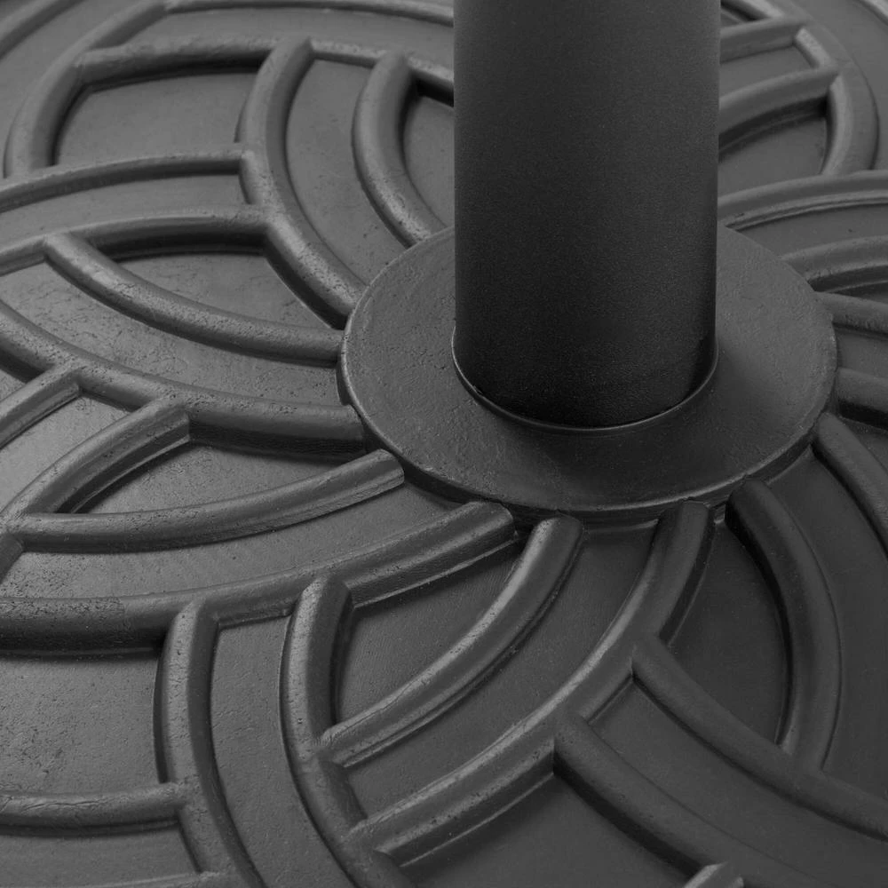 World Market Round Black Patterned Patio Umbrella Stand 4 World Market Round Black Patterned Patio Umbrella Stand - Image 2
