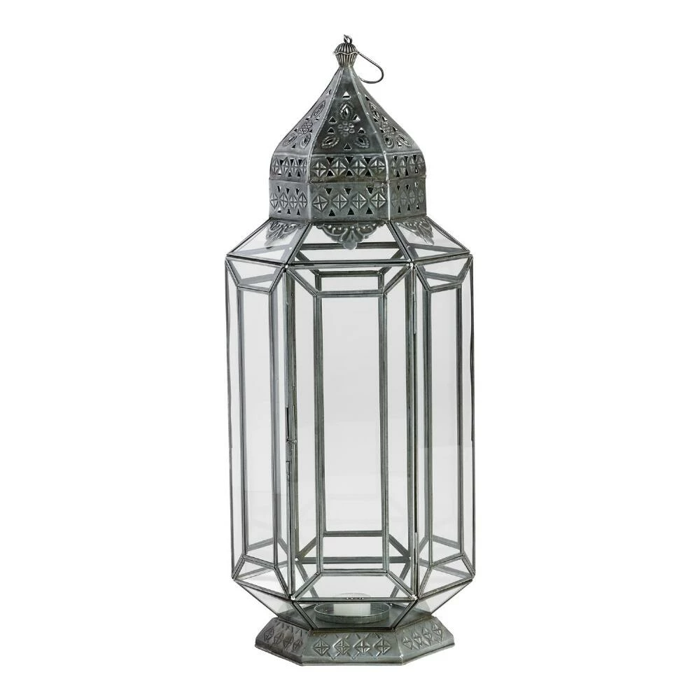 World Market Latika Tall Antique Zinc Tabletop Candle Lantern 3 World Market Latika Tall Antique Zinc Tabletop Candle Lantern