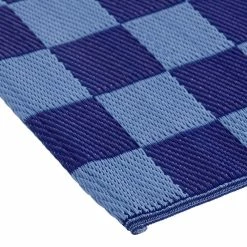 World Market Rio Blue Checkerboard Reversible Indoor Outdoor Floor Mat -Outdoor Elegant Store unnamed file 1390