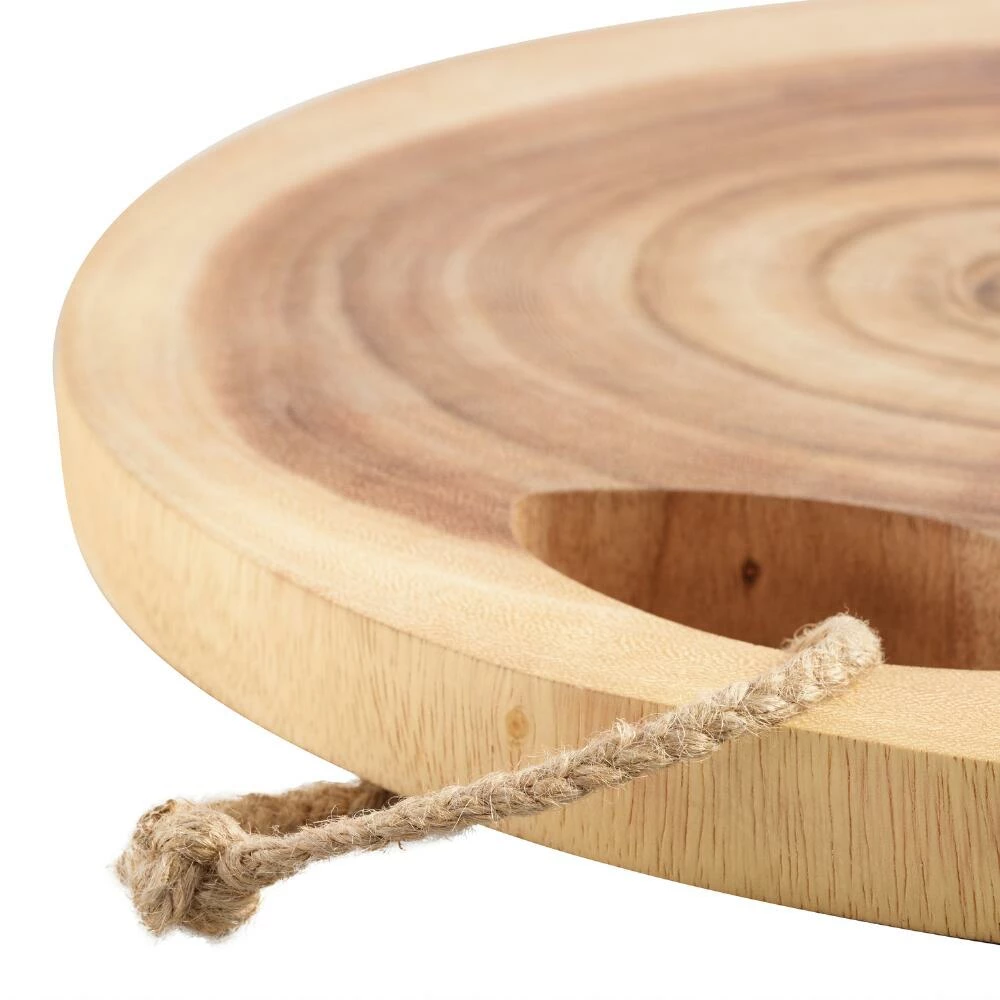 World Market Round Raw Edge Tree Ring Cutting Board 4 World Market Round Raw Edge Tree Ring Cutting Board - Image 2
