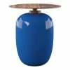 World Market Round Blue Ceramic and Acacia Wood Outdoor Accent Table -Outdoor Elegant Store unnamed file 1422