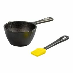 World Market Lodge Cast Iron Melting Pot with Silicone Brush