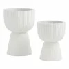 World Market Pescadero White Cement Fluted Outdoor Planter -Outdoor Elegant Store unnamed file 1535
