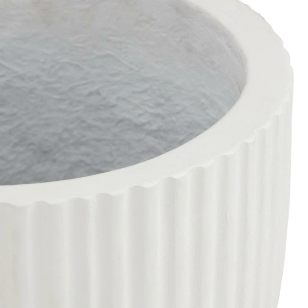 World Market Pescadero White Cement Fluted Outdoor Planter 5 World Market Pescadero White Cement Fluted Outdoor Planter - Image 3