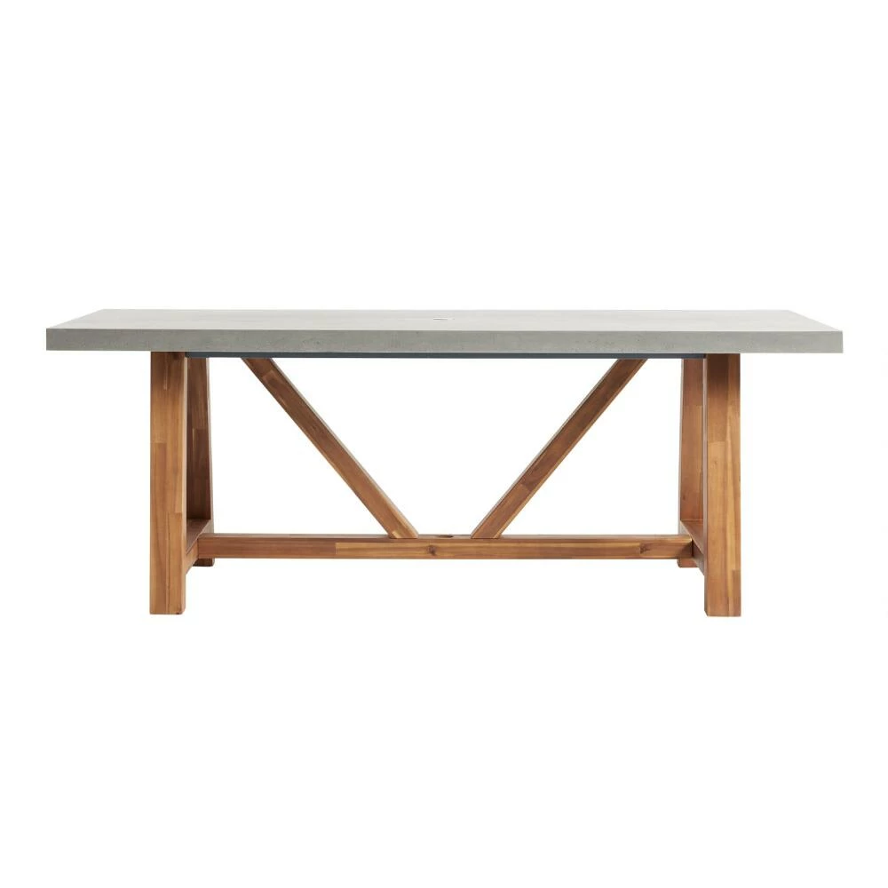 World Market Palmera Rectangular Faux Cement Outdoor Dining Table 4 World Market Palmera Rectangular Faux Cement Outdoor Dining Table - Image 2