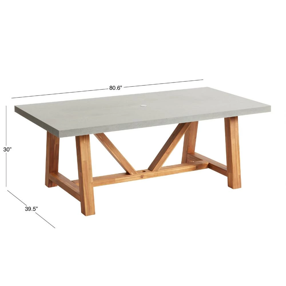 World Market Palmera Rectangular Faux Cement Outdoor Dining Table 6 World Market Palmera Rectangular Faux Cement Outdoor Dining Table - Image 4