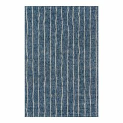 World Market Blue and Ivory Stripe Parker Indoor Outdoor Rug