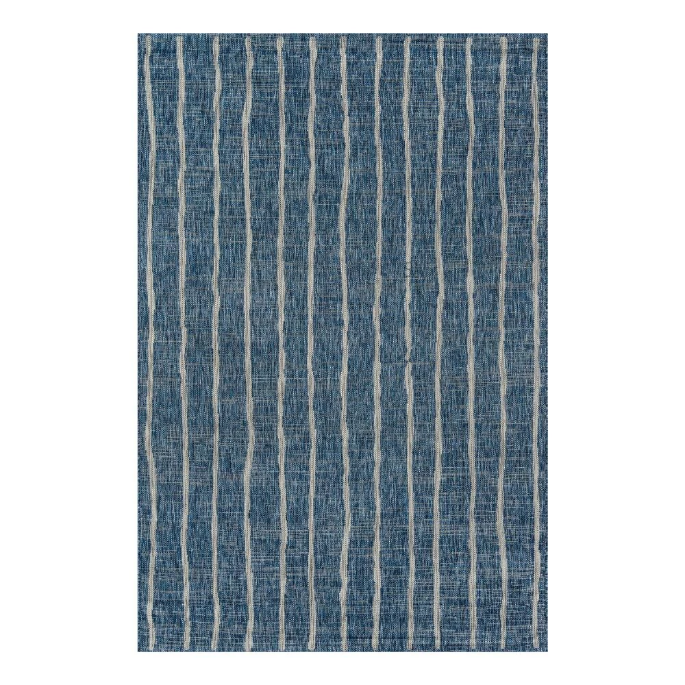 World Market Blue and Ivory Stripe Parker Indoor Outdoor Rug 3 World Market Blue and Ivory Stripe Parker Indoor Outdoor Rug