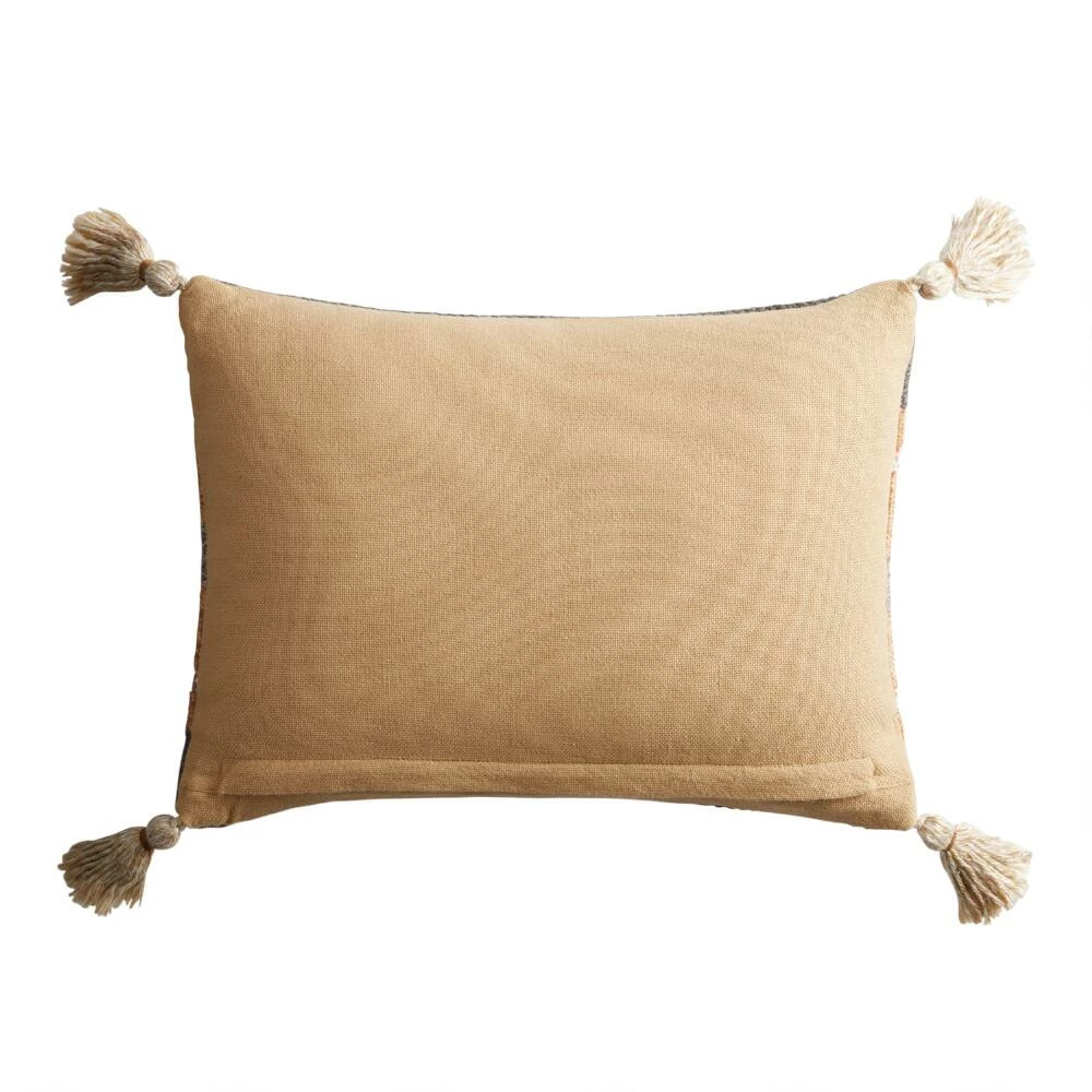 World Market Nova Gray And Rust Kilim Indoor Outdoor Lumbar Pillow 5 World Market Nova Gray And Rust Kilim Indoor Outdoor Lumbar Pillow - Image 3