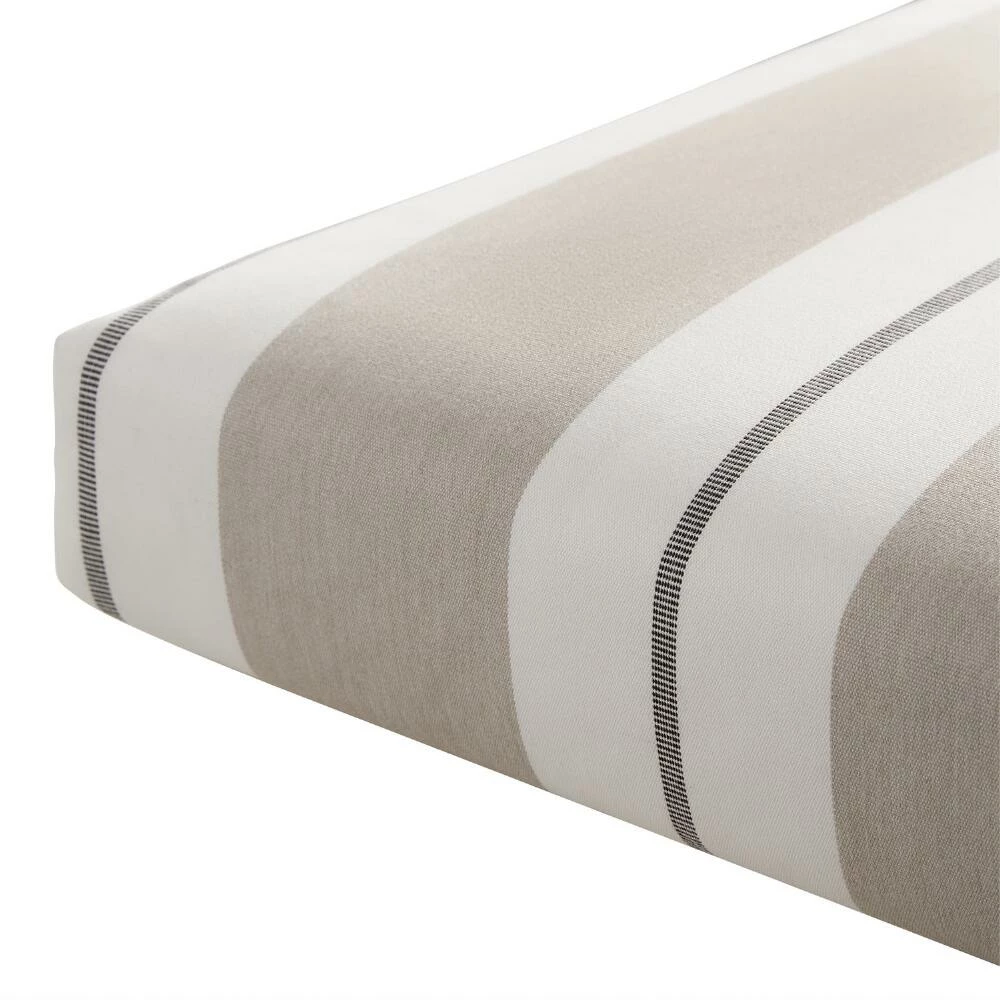 World Market Sunbrella Linen Stripe Outdoor Chaise Lounge Cushion 4 World Market Sunbrella Linen Stripe Outdoor Chaise Lounge Cushion - Image 2