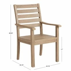 World Market Segovia Light Brown Eucalyptus Outdoor Dining Armchair -Outdoor Elegant Store unnamed file 1720