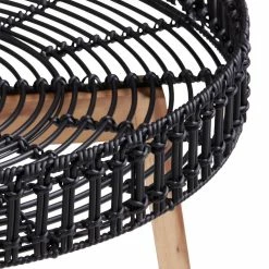 World Market Manitoba Round Black All Weather Wicker Outdoor Accent Table -Outdoor Elegant Store unnamed file 1728
