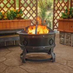 World Market Brook Rubbed Bronze Steel Industrial Fire Pit -Outdoor Elegant Store unnamed file 1765