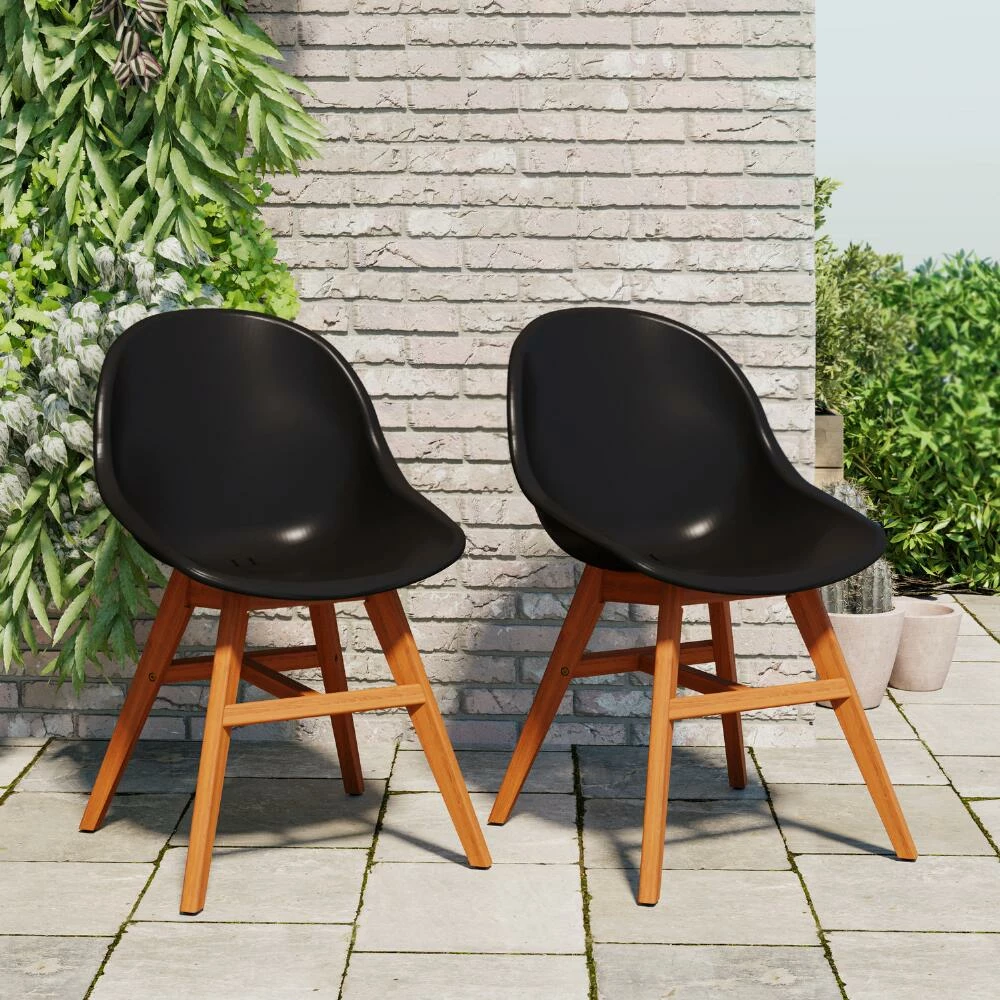 World Market Jarle Molded Resin Outdoor Chair Set of 2 4 World Market Jarle Molded Resin Outdoor Chair Set of 2 - Image 2