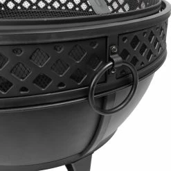 World Market Corbin Black Steel Geo Fire Pit -Outdoor Elegant Store unnamed file 1794