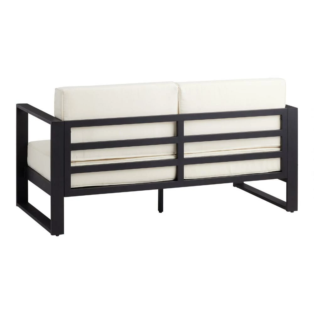 World Market Segovia Black Metal Outdoor Loveseat 5 World Market Segovia Black Metal Outdoor Loveseat - Image 3