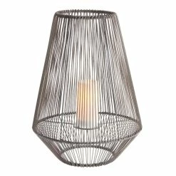 World Market Black All Weather LED String Hurricane Lantern