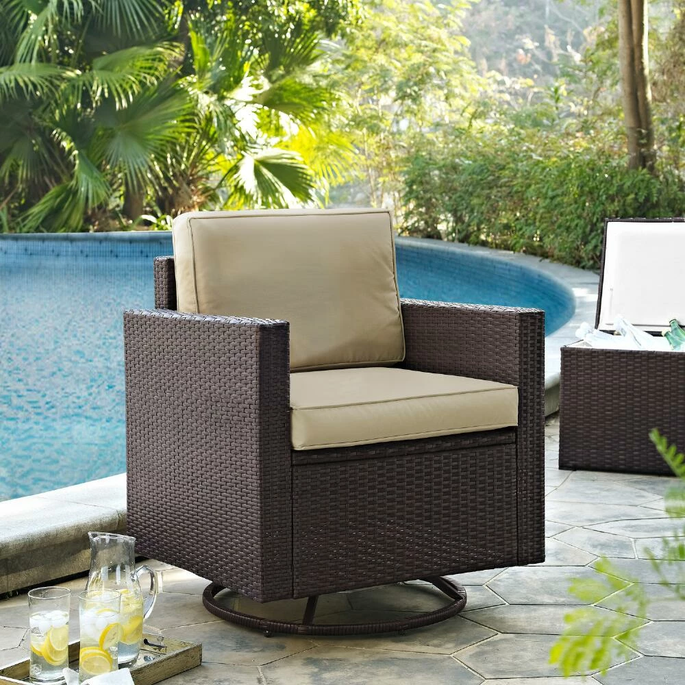 World Market Pinamar All Weather Wicker Outdoor Swivel Rocking Chair 4 World Market Pinamar All Weather Wicker Outdoor Swivel Rocking Chair - Image 2
