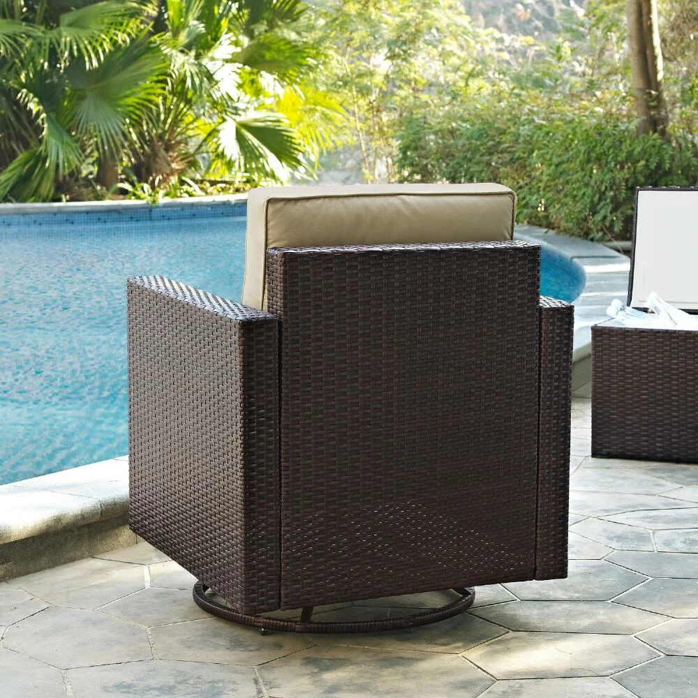 World Market Pinamar All Weather Wicker Outdoor Swivel Rocking Chair 6 World Market Pinamar All Weather Wicker Outdoor Swivel Rocking Chair - Image 4