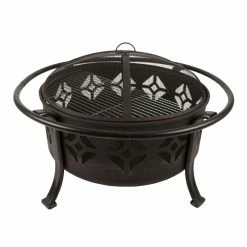 World Market Echo Rubbed Bronze Steel Tile Fire Pit