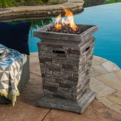 World Market Mayfair Stone Lightweight Concrete Column Gas Fire Pit -Outdoor Elegant Store unnamed file 1957