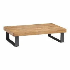 World Market Alicante II Large Gray Metal and Wood Outdoor Coffee Table