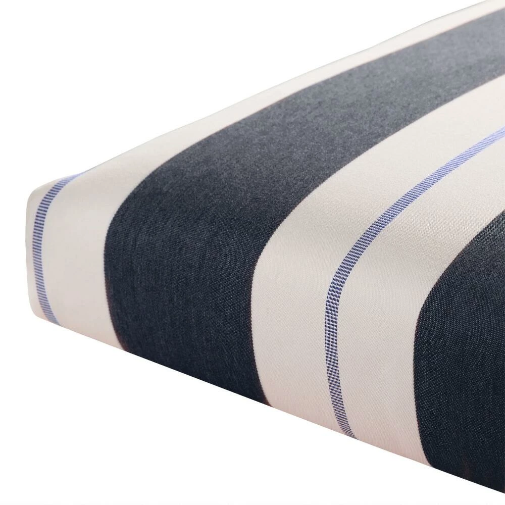 World Market Sunbrella Navy Stripe Gusseted Outdoor Chair Cushion 4 World Market Sunbrella Navy Stripe Gusseted Outdoor Chair Cushion - Image 2