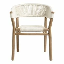World Market Cabrillo White Acacia Wood and Rope Outdoor Dining Chair -Outdoor Elegant Store unnamed file 2