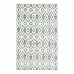World Market Blue and White Lattice Lahana Indoor Outdoor Rug