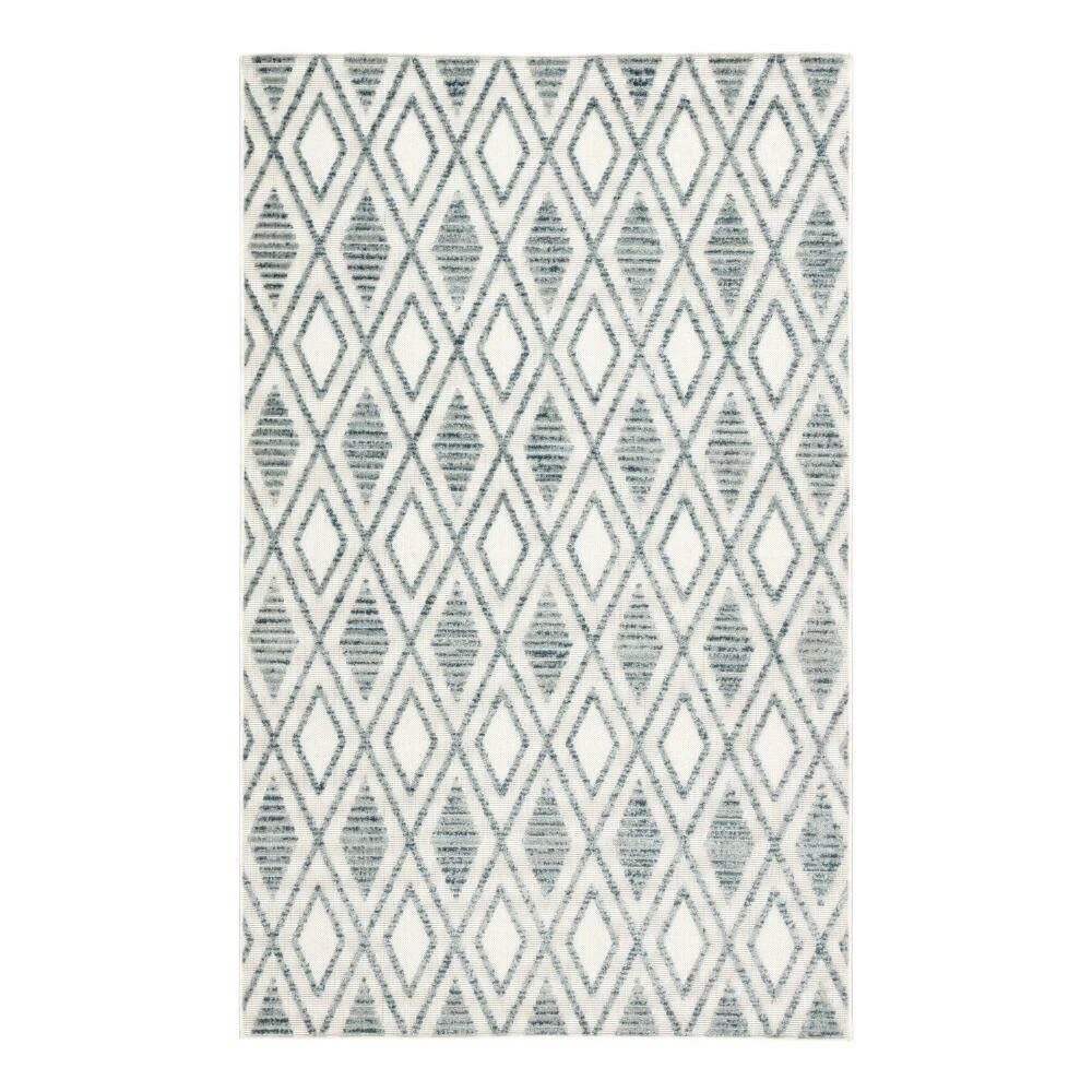 World Market Blue and White Lattice Lahana Indoor Outdoor Rug 2 World Market Blue and White Lattice Lahana Indoor Outdoor Rug