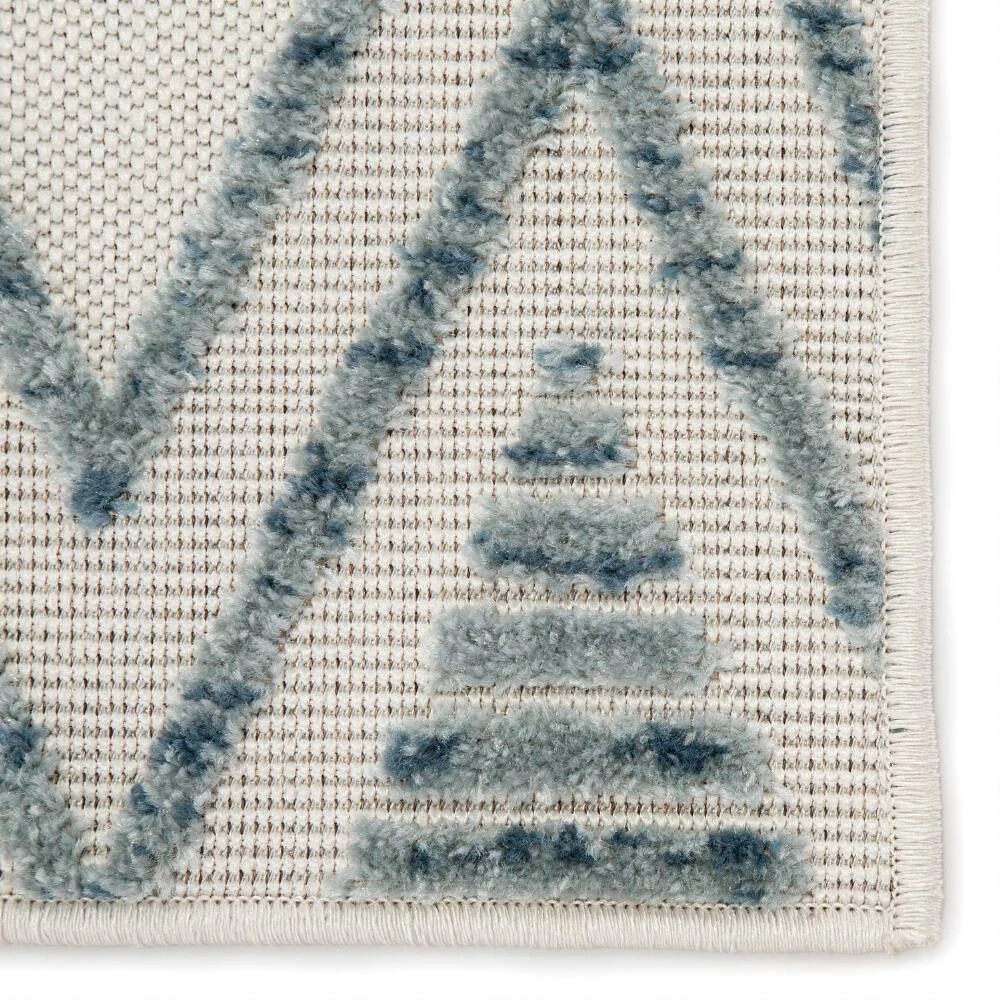 World Market Blue and White Lattice Lahana Indoor Outdoor Rug 3 World Market Blue and White Lattice Lahana Indoor Outdoor Rug - Image 2